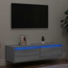 VidaXL Comodă TV cu lumini LED, gri sonoma, 100X35,5x25 cm 860243