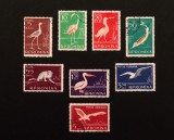 Rom&acirc;nia 1957 - Set Complet de 8 Mărci Poștale "Protecția Faunei / Animale Ocrotite de Lege" (Faună Sălbatică &amp; Avifaună) - Cod: -A992
