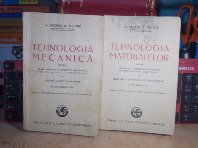 2 CARTI ~ GEORGE ANDONIE - TEHNOLOGIA MATERIALELOR + TEHNOLOGIA MECANICA ,1943 # foto