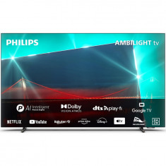 Televizor OLED Philips 55OLED718, Ambilight, 139 cm, Google TV, 4K Ultra HD, 100 Hz, Clasa G
