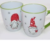Ceasca de cafea cu motive de Craciun, Gnom, din ceramica, 10x8.5 cm, diverse modele