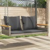Banca Balansoar vidaXL Gri Poliratan 109x62x40 cm cu Perne Confortabile, Relaxare Gradina/Terasa