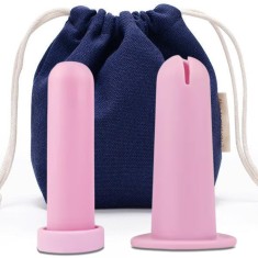 Aplicator pentru cupa menstruala Linovit&reg;, silicon medical, reutilizabil, usor de folosit, compatibil cu lubrifiant, design compact si igienic, roz -