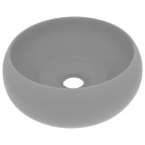 Cumpara ieftin Chiuveta baie lux gri deschis mat 40x15 cm ceramica rotund