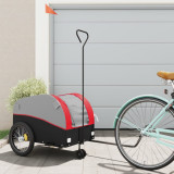 Remorca pentru biciclete, negru si rosu, 45 kg, fier GartenMobel Dekor, vidaXL