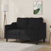 Canapea cu 2 locuri, negru, 120 cm, material textil GartenMobel Dekor, vidaXL