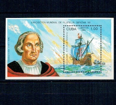 Cuba 1992 - Descoperirea Americii, Columb, vapor, colita neuzata