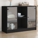 vidaXL Servantă, negru, 102x37x75,5 cm, lemn prelucrat