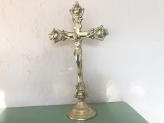 Crucifix,cuce veche ortodoxa,din bronz,cu Isus rastignit foto