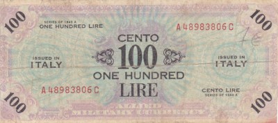 ITALIA 100 lire 1943 VF!!! foto