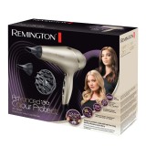 Uscator de par Remington Advanced Colour Protect AC8605, 2300 W, Senzor inteligent, Ulei de Shea, Filtre UV, Auriu