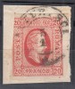 ROMANIA 1865 LP 17 CUZA EFIGIA DOMNITORULUI IN OVAL 20 PARALE/FRAGMENT STAMPILAT