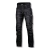 Pantalon lucru tip-blugi slim-fit elastic inchisi - m