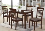 Set masa living si bucatarie Bali, MDF Furniruit, 112x72x74 cm si 4 scaune Hudson, lemn masiv, tapiterie stofa,100 kg, nuc