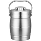 Termos alimentar, pentru lichide si solide, cu 2 straturi, capacitate 2L, din inox, cu capac etans, argintiu
