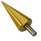 Burghiu conic in trepte, acoperit cu titan, din otel, 4-32 mm