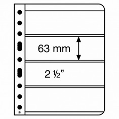 Set 5 folii bancnote, Leuchtturm Vario, transparente, 4 compartimente!