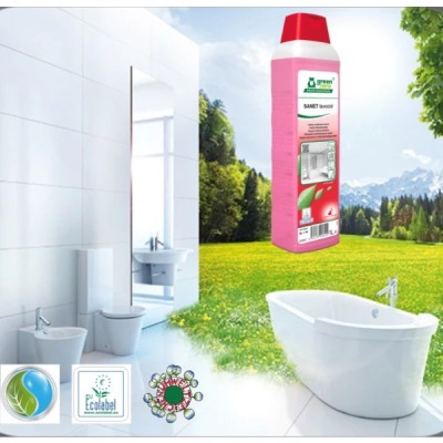 Detergent ECOLOGIC concentrat SANET lavocid, pentru spatii sanitare, bai si toalete, efect la depunerile de calcar, sapun,, 1l, dilutie 0.5% foto