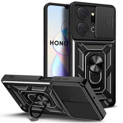 Husa Antisoc Huawei Honor X7a cu Protectie Camera Negru TCSS foto