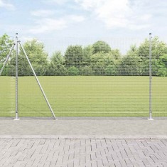 vidaXL &Icirc;ngrădire cu st&acirc;lpi Argintiu 1.5 x 10 m Oțel 3352294