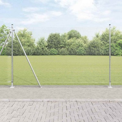 &amp;Icirc;mprejmuire din s&amp;acirc;rmă sudată cu 7 st&amp;acirc;lpi flanșați 1.4x10 m Oțel galvanizat foto