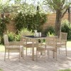VidaXL Set de masă pentru grădină 5 pcs Bej Rattan poli 3334888