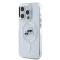 Husa iPhone 16 Pro Max Karl Lagerfeld IML MagSafe, Metal Karl&amp;Choupette Head, alb, KLHMP16XHLSKCH