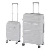 TraveLux Voyager VI gurul&oacute;s bőr&ouml;nd szett sz&uuml;rke