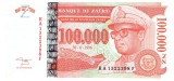 Zair 100 000 Zaires 1996 P-76a Seria RA1322398F