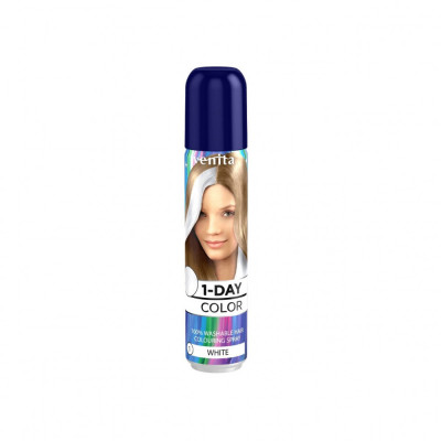 Spray colorant pentru par, fixativ, Venita, 1-Day Color, nr 01, Alb foto