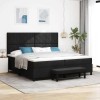 VidaXL Pat cu arcuri cu saltea Negru 200 x 200 cm țesătură