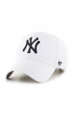 47brand șapcă MLB New York Yankees culoarea alb, cu imprimeu B-MVP17WBV-WHF, 47 Brand