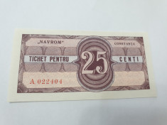 bancnota romania navrom tichet 25 c foto