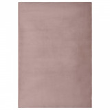 Covor, roz &icirc;nvechit, 200x300 cm, blană ecologică de iepure