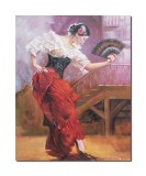 Tablou pictat manual, Flamenco de Andalucia, 90x70cm ulei pe panza de in, Mircea Iordache