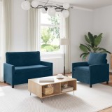 vidaXL Set de canapea 2 pcs albastru Catifea 3417033