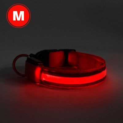 Guler LED - functioneaza cu baterie - marimea M - rosu foto