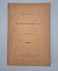 Carte veche 1899 Teodorescu G Dem Biografia lui Em Protopopescu Pake