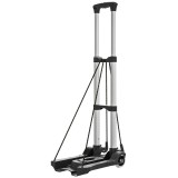 HOMCOM Cărucior portbagaj pliabil de 40 kg cu 2 curele, m&acirc;ner telescopic, din aluminiu și plastic, negru | Aosom Romania