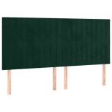 Cumpara ieftin Tablie de pat verde inchis 180x5x118/128 cm catifea
