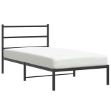 Cumpara ieftin Cadru de pat din metal cu tablie, negru, 100x200 cm