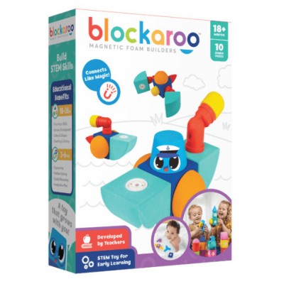 Set cuburi din spuma cu magnet Blockaroo, Barca 10 piese foto