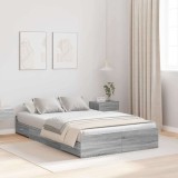 VidaXL Cadru de pat cu spațiu de depozitare sonoma gri 120 x 200 cm 3335306