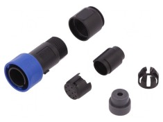 Conector circular mufă tată 10 pini fără contacte pe cablu