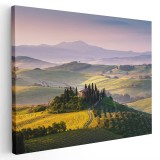 Tablou peisaj in Toscana la apus Italia 1544 Tablou canvas pe panza CU RAMA 60x90 cm