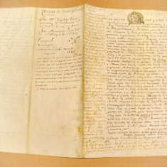 B687-I-Act pergament vechi Franta 1681 stare buna. Marimi inchis: 27/ 20 cm.