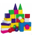 Set Constructie Mare cu 30 Piese Forme Geometrice, Plastic Non-Toxic, Joc Educativ, Varsta 1 An+