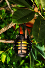 Decoratiune solara LED palpaitor, felinar, tip ratan, H 25 cm foto