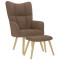 vidaXL Scaun de relaxare cu taburet, maro, textil 4016782
