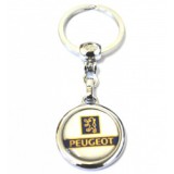 Breloc auto premium metal inoxidabil compatibil Peugeot multicolor